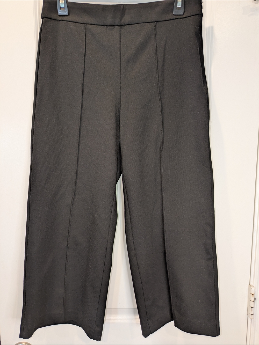 NWT Ann Taylor Petite High Rise Wide Leg Crop Pants Black Size 6P